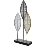 Decoratieve metalen bladsculptuur, goud, zilver, koper