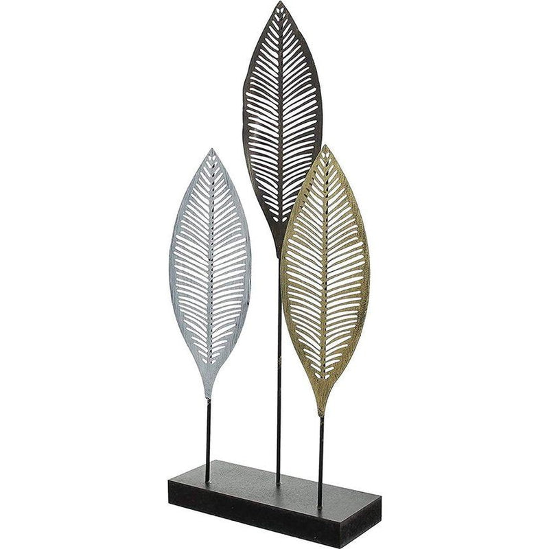 Decoratieve metalen bladsculptuur, goud, zilver, koper