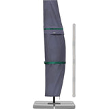 Zweefparasol/parasolhoes met staaf, afdekhoes voor tuinscherm met ventilatieopeningen, afdekking voor zwengelparasol/balkonscherm, 100% polyester, waterdicht, donkergrijs