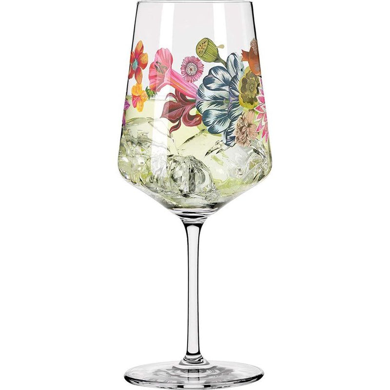 Sommerdauw #6 aperitief glas, kristalglas, 544 milliliter, groen, rood