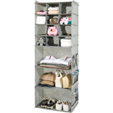 Opvouwbaar hangrek, kastorganizer met 15 vakken, kledingkast, organizer, opbergsysteem, hangopslag, voor slaapkamer, kinderkamer, garderobe en camper (grijs)