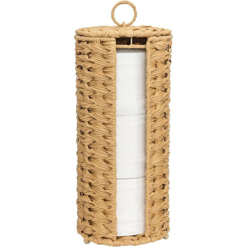 Woven Toilet Paper Holder, Standing, Toilet Paper Storage, Toilet Paper Holder for Bathroom, Waterproof, Natural