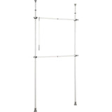 Basic Telescopisch kledingrek, verstelbaar opbergsysteem met 2 kledingstangen die je kunt aanpassen aan de afmetingen van je inloopkast, 75-120 x 165-300 x 11 cm