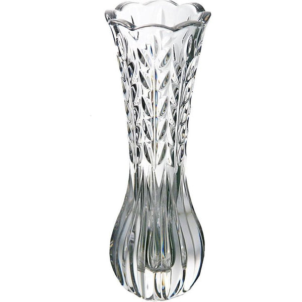 Onbreekbare glazen vaas elegante bladvorm transparante vaas geschikt voor woondecoratie, kantoordecoratie, bruiloft of cadeau (7" Hx2,48 W)