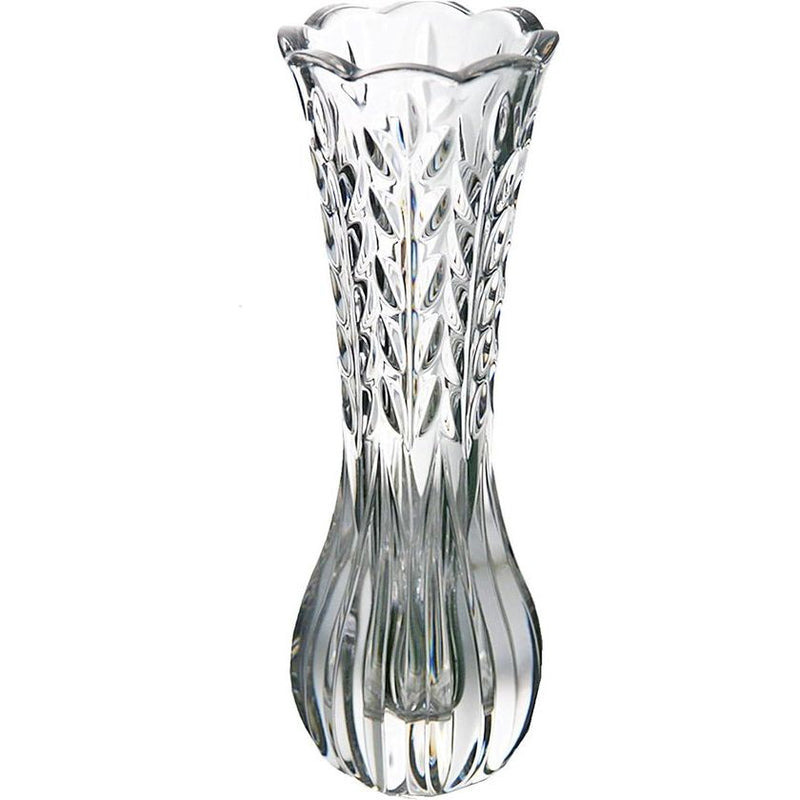 Onbreekbare glazen vaas elegante bladvorm transparante vaas geschikt voor woondecoratie, kantoordecoratie, bruiloft of cadeau (7" Hx2,48 W)