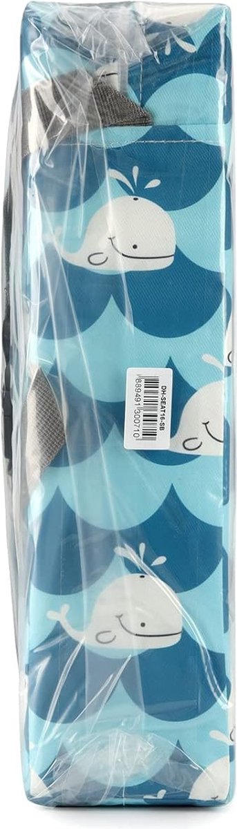 Zitverhoging voor baby's, draagbaar zitkussen, design voor kinderen, blauw/wit