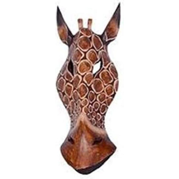 Woru Giraffe Masker 30 cm Houten Masker van Bali Wall Mask