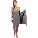 Betz Set van 2 premium saunadoeken, saunahanddoeken, 100% katoen, badstof, XXL, badhanddoek, strandhanddoek, afmetingen 70 x 200 cm, kleur antracietgrijs