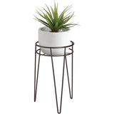 mDesign - Plantenstandaard - plantenhouder/succulentenhouder - modern/'jaren 50 stijl/minimalistisch/stevig/metaal/voor binnen en buiten/met haarspeldpoten - brons