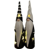 Kerstdecoratie Verlichte decoratieve figuur engel Kabouter Kerstman Mintwit Set van 2