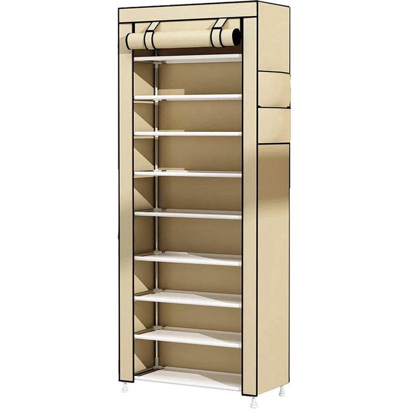 UDEAR 9-laags Schoenenrek met Stofdichte Opbergruimte voor Schoenenrek, Beige