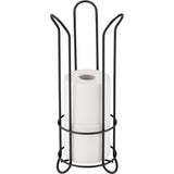 Vrijstaande toiletrolhouder - Moderne badkamer Toiletrolhouder - Toiletrolhouder met houder voor 3 grote reserverollen - Zwart