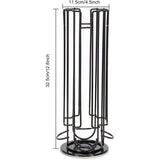Koffiecapsulehouder, capsuledispenser voor 24 Dolce Gusto capsules, capsulestandaard voor het opbergen van koffiecapsules, koffiepadhouder, antislip basis, draaibaar, zwart