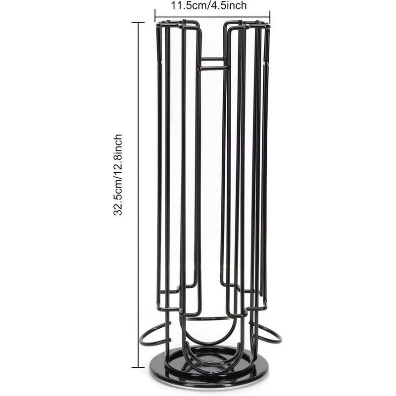 Koffiecapsulehouder, capsuledispenser voor 24 Dolce Gusto capsules, capsulestandaard voor het opbergen van koffiecapsules, koffiepadhouder, antislip basis, draaibaar, zwart