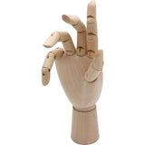 Schakelhand, 25 cm rechts, beweegbare modelhand, houten hand