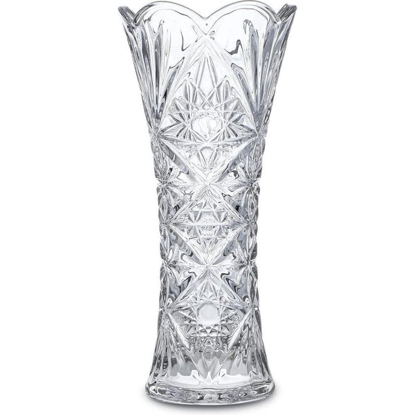 Bloemenvaas van helder glas, vaas van verdikt kristalglas voor bloemen, bloemenvazen in zonnebloemdesign voor de woonkamer, 19,3 x 9 cm