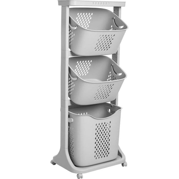 Laundry Basket on Wheels, Laundry Sorter with Floors, Storage Baskets, Laundry Hamper, Laundry Trolley, Laundry Container for Clothes and Toys