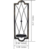 2 stuks kandelaars muur vintage, hangende metalen wandkaarsenhouders voor wanddecoratie (zwart en goud)