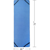 Microfiber Hot Yoga handdoekmat met antislip siliconen handvat en veilige rubberen banden, 24 x 72 inch, blauw