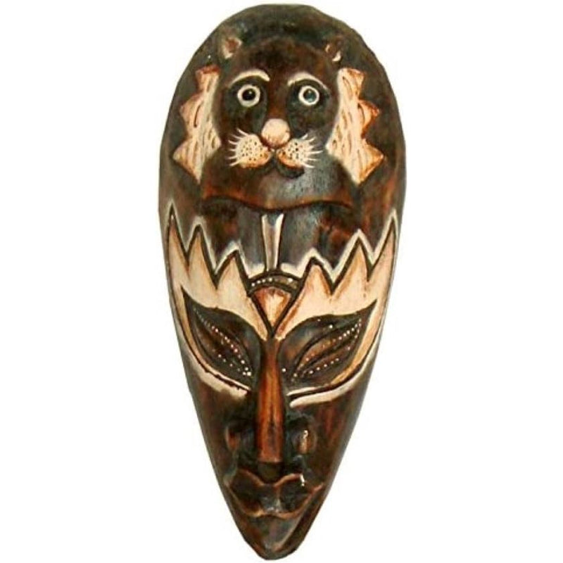 Woru Painted Mask 20 cm houten masker van Bali Wall Mask