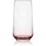 Set van 6 waterglazen voor cokctails en mocktail drinkglazen, highballglazen (roze, 470 ml)