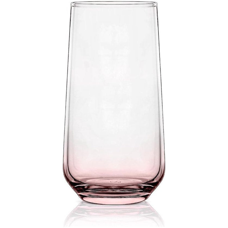 Set van 6 waterglazen voor cokctails en mocktail drinkglazen, highballglazen (roze, 470 ml)