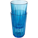 Set van 6, hoogwaardige 0,3 liter Tritan kunststof drinkglazen, BPA-vrij, kristalglas-look, onbreekbare herbruikbare glazen, herbruikbaar en vaatwasmachinebestendig, 300 ml, blauw