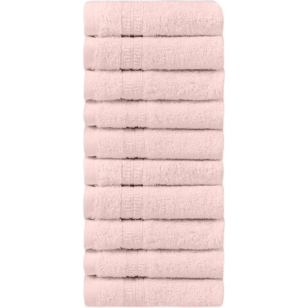 Handdoekset van 100% biologisch katoen, badhanddoek, hoge kwaliteit, zacht en zeer absorberend, sneldrogend, Oeko-Tex, gemaakt in groen en GOTS-gecertificeerd (10 gastenhanddoeken, zeeschelproze)