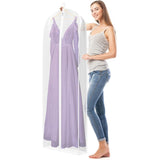 Pak van 3 72" kledinghoezen lang 182 x 60 x 17 cm, transparante organza reistas kledingzakken met ritssluiting, ademende kledinghoes voor heren voor lange jurken, jassen, jassen, pakken