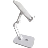 Stabiele standaard voor tablet, iPad en mobiele telefoon; opvouwbaar en verstelbaar, kleur: wit