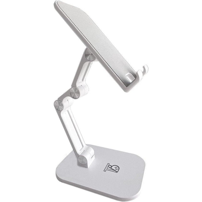 Stabiele standaard voor tablet, iPad en mobiele telefoon; opvouwbaar en verstelbaar, kleur: wit