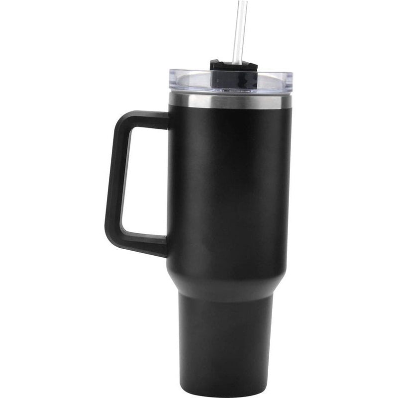 1200 ml, dubbelwandige roestvrijstalen vacuüm-isolatiebeker, vacuüm geïsoleerde autobeker, roestvrijstalen reisfles met rietjes, koffiebeker, reisbeker, thermobeker, koffie voor auto, kantoor