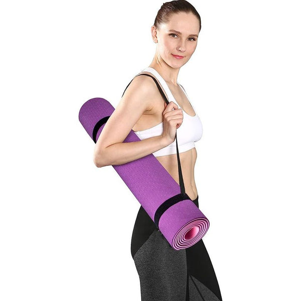 Gymnastiekmat, yogamat, antislip, ftalaatvrij, fitnessmat, TPE, hypoallergeen oefenmat met draagriem, voor yoga, pilates, fitness, workout & gymnastiek, trainingsmat, 183 cm x 61 cm x 6 mm