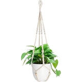 Macrame hangende mand, katoenen touw hangende mand Boho hangende manden voor het ophangen van plantenhouder hangende mand voor binnen buiten tuin balkonraam met EEN haak