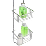 Design douchemand om op te hangen, chroom, doucheplank om op te hangen, smal design, 68 x 15 x 12 cm