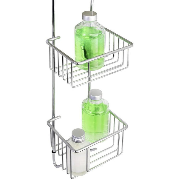 Design douchemand om op te hangen, chroom, doucheplank om op te hangen, smal design, 68 x 15 x 12 cm