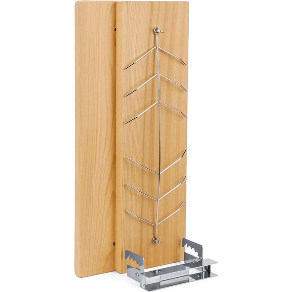 Vlamzalmplank, zalmplanken met roestvrijstalen houder, cederhouten plank, draagbare rookplank, barbecue-accessoires voor vuurschalen en kogelgrill, aan beide zijden te gebruiken, herbruikbaar