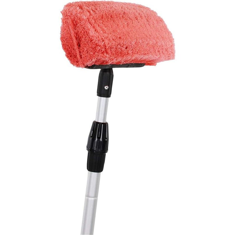 Telescopische wasborstel, autowasborstel voor caravan, auto, vrachtwagen, bus, bestelwagen, camper, telescoopsteel van 105-180 cm uittrekbaar, autowasborstel, reinigingsborstel