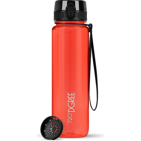 uberBottle crystalClear Drinkfles + Zeef - 1 L - BPA-vrij - Waterfles voor sport, sportschool, fitness, fietsen, buitenshuis, universiteit - Sportfles gemaakt van Tritan - Licht, onbreekbaar, duurzaam