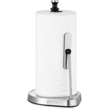 Keukenrolhouder, staande papierrolhouder van roestvrij staal, rolhouder, keukenrol, perfect voor keuken en eetkamer, stabiele basis en spanarm, zwart