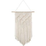 Macramé wandkleed boho deco geweven wanddecoratie wandtapijt Boheems tapijt geweven huisdecoratie chic huisdecoratie geschenken appartement slaapzaal kamerdecoratie (wit-blong)