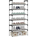 6-laags zilveren verstelbare schoenenrekken, schoenenopslag, hoge schoenenrek, organizer, plankhouder, standaard voor 18 paar schoenen, 56 x 30 x 110 cm, extra robuuste constructie