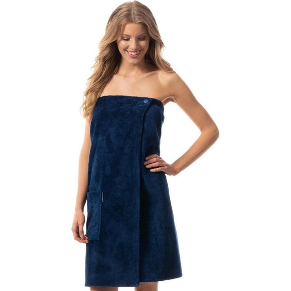 Saunakilt dames 80 x 150 cm met zak en knopen