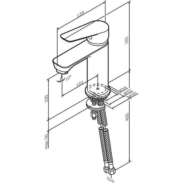 Hit wastafelarmatuur met eengreepsmengkraan, SoftMotion keramische cartridge 35 mm, Neoperl Aerator, krasbestendig, gemakkelijk te reinigen, mat zwart