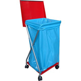 Trash bag stand with 4 wheels, 120 liter sheet steel, standard, trash bag holder, waste bag holder. Vuilniszakstandaard met 4 wielen, 120 liter plaatstaal, standaard, vuilniszakhouder, afvalzakhouder.