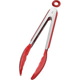 Keukentang roestvrij staal, 22,4 cm, barbecue-tang, keukentang van siliconen, levensmiddelenkwaliteit, met slot en antislip handgreep, keukengerei-accessoires voor pasta, vlees, gehaktballen