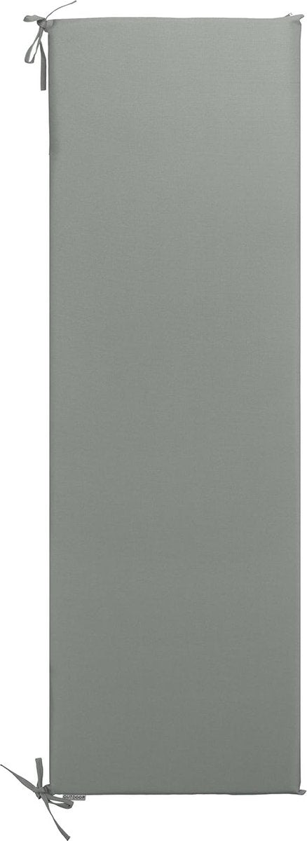 Bankkussen, voor binnen en buiten, 120 x 40 x 4 cm, geverfd garen, waterafstotend, taupegrijs