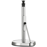 Keukenrolhouder, staande papierrolhouder van roestvrij staal, rolhouder, keukenrol, perfect voor keuken en eetkamer, stabiele basis en spanarm, zwart