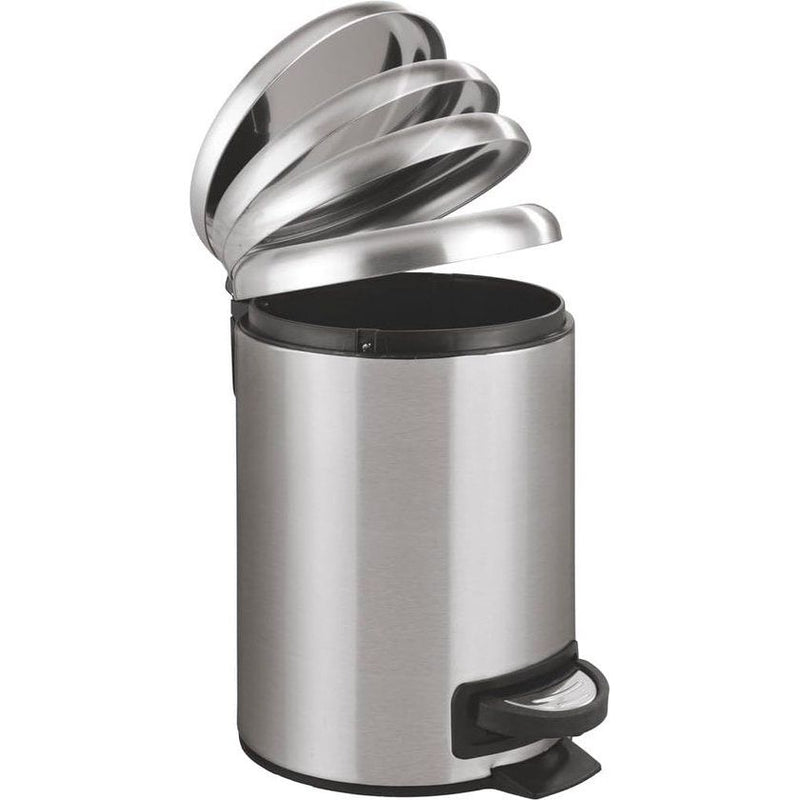 Pedaalemmer Leman, 3 L, met anti-vingerafdrukcoating, uitneembaar inzetstuk, automatisch sluitend, roestvrij staal, 17 x 20,5 x 24,5 cm, gesatineerd