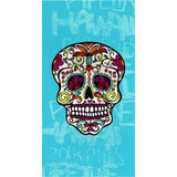 Microvezel strandlaken 90x170cm anti-zand, strandlaken zacht, 100% microvezel, sneldrogend - turquoise schedel